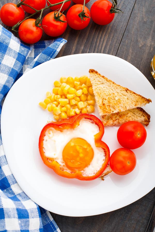 Fried egg in sweet paprika stock image. Image of ingredient 34089401