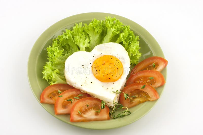 Fried egg, tomato and