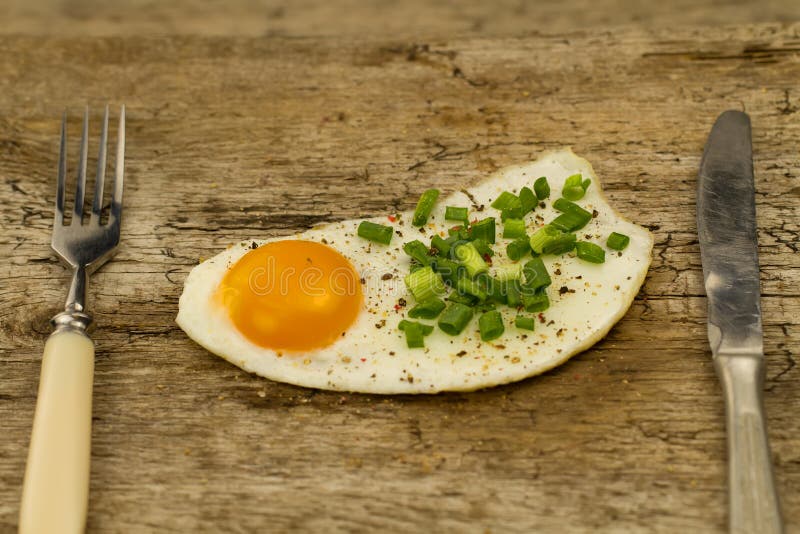 Fried Egg Topped with Onions Stock Image Image of breakfast, curve