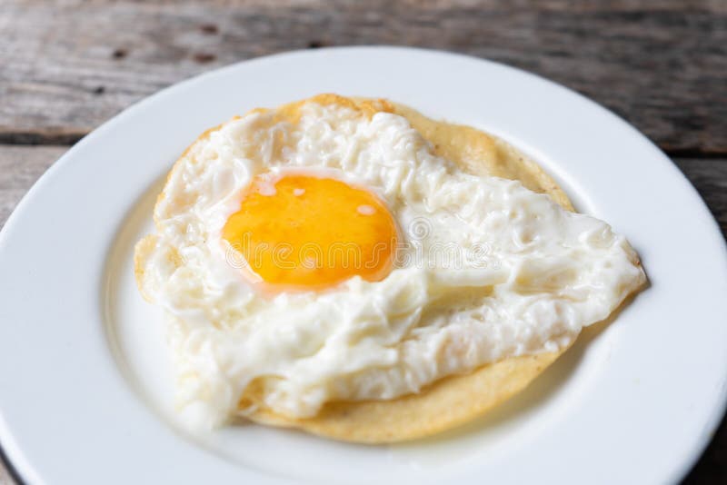 Fried egg with tortilla stock photo. Image of lunch 175968580
