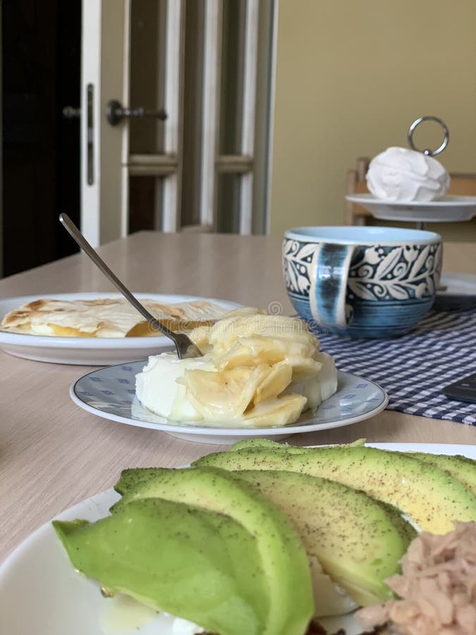 Fried Egg with Tuna and Avocado Stock Image Image of dish, healthy