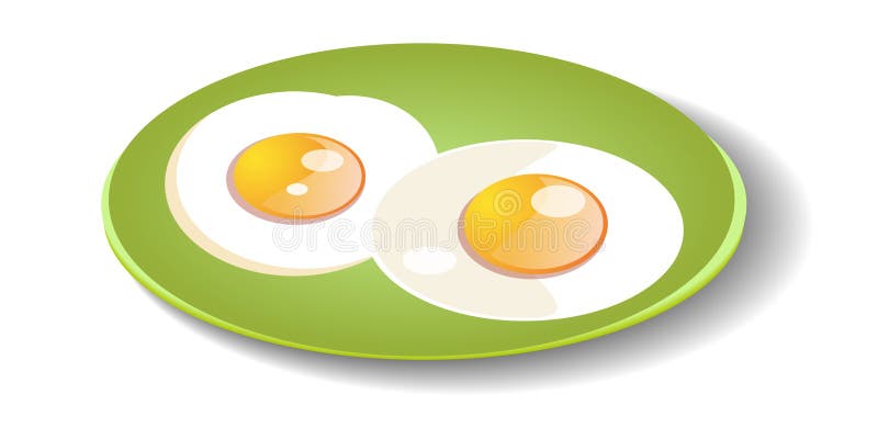 Fried eggs on a plate.