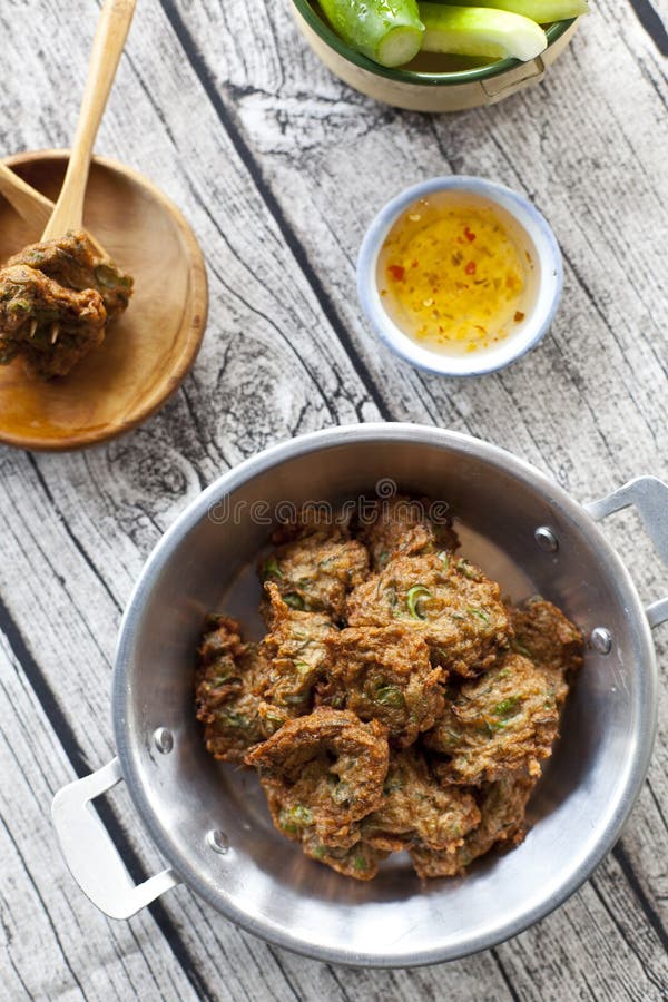 Fried Fish Cakes Thai Food. stock photo