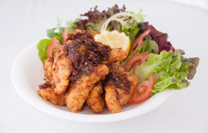 Fried Fish with Chilli Sauce Stock Image Image of asian, meal 33109035