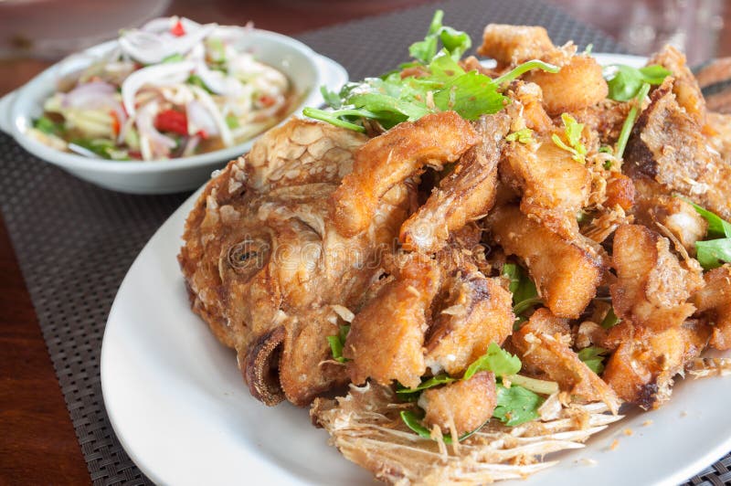 Fried fish stock photo
