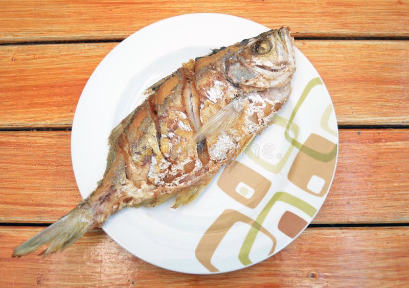 Fried fish on dish