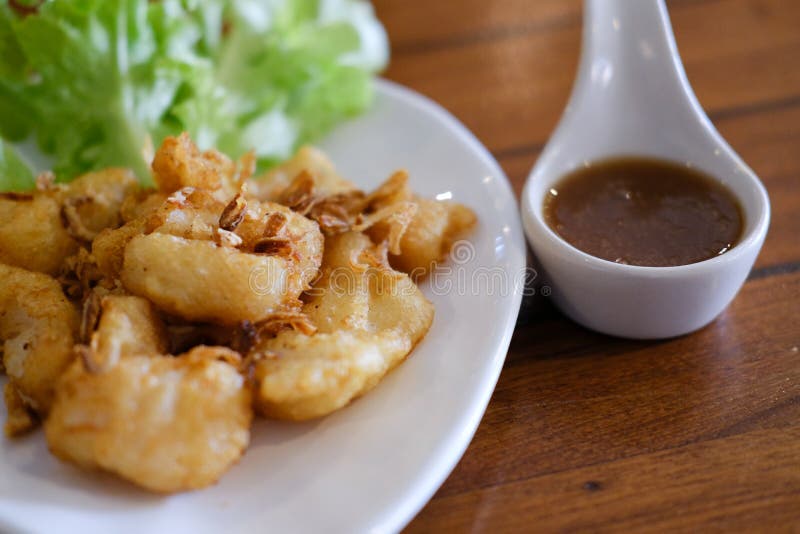 Fried Fish Fillet with Tamarind Sauce Stock Photo Image of fish, snack 204170040
