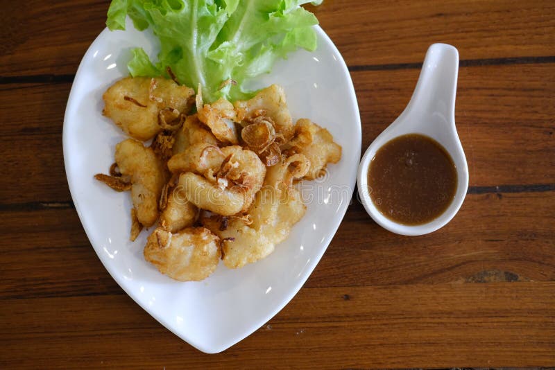 Fried Fish Fillet with Tamarind Sauce Stock Image Image of battered, food 204170041