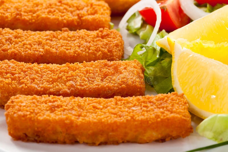 Fried fish fingers