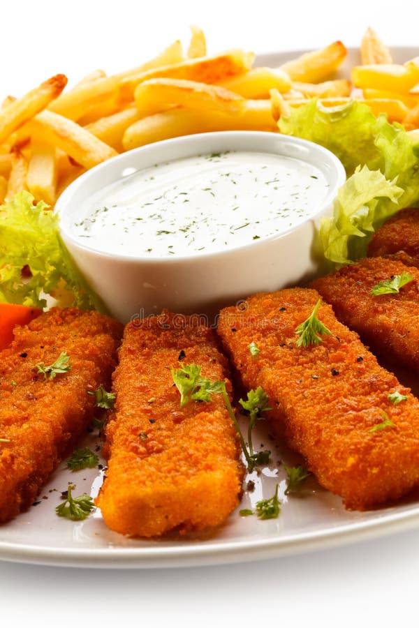 Fried fish fingers