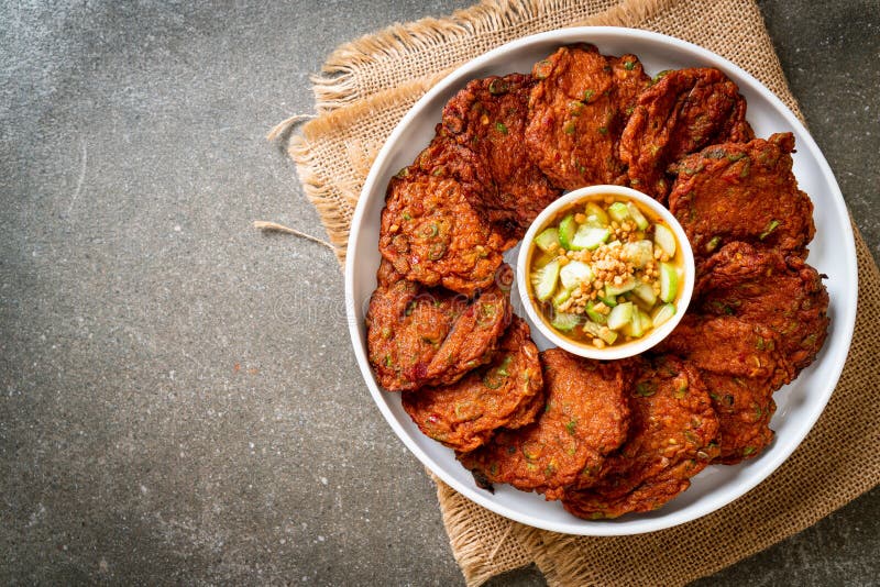 Fried Fish Paste Balls or Deep Fried Fish Cake Stock Image Image of