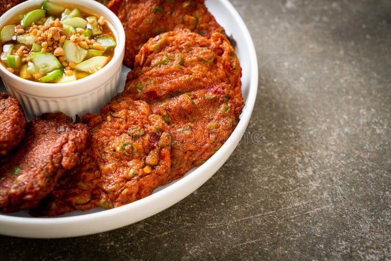 Fried Fish Paste Balls or Deep Fried Fish Cake Stock Image Image of