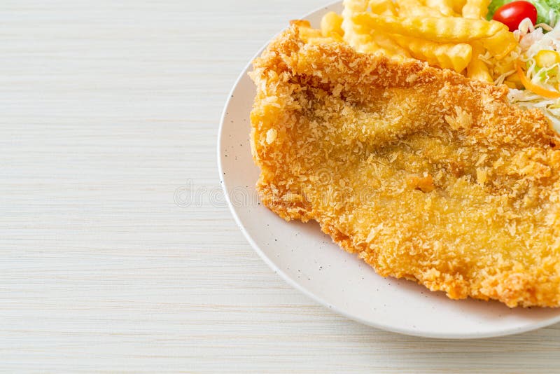 Fried Fish and Potatoes Chips Stock Photo Image of plate, potao