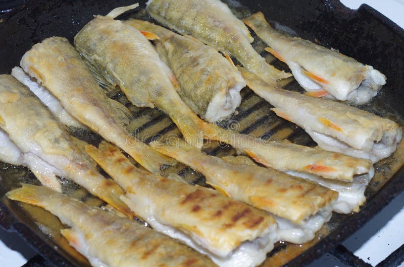 Fried fishes royalty free stock photo