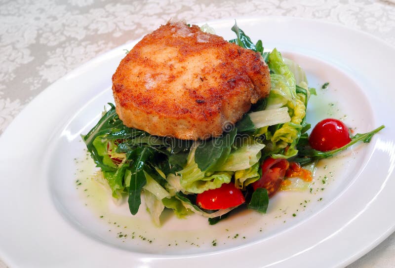 The fried goat cheese with salad