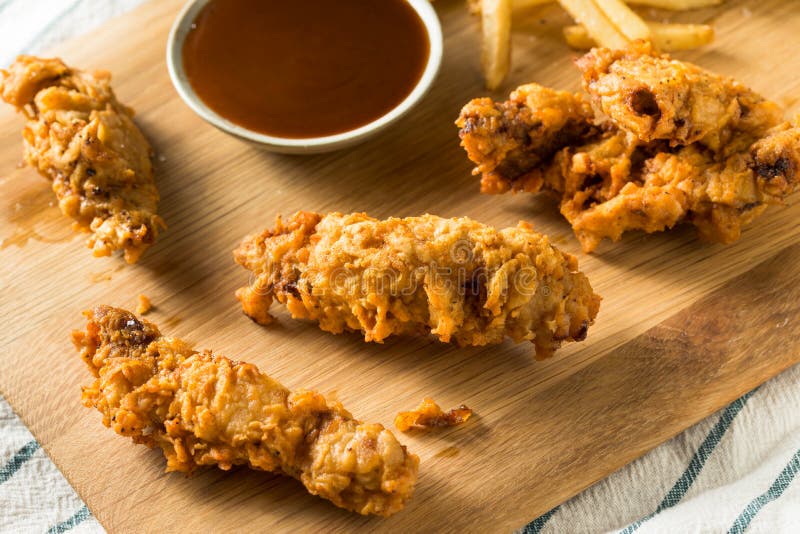 Fried Idaho Finger Steaks profundo caseiro foto de stock