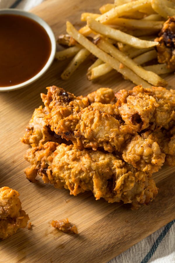 Fried Idaho Finger Steaks profundo caseiro foto de stock
