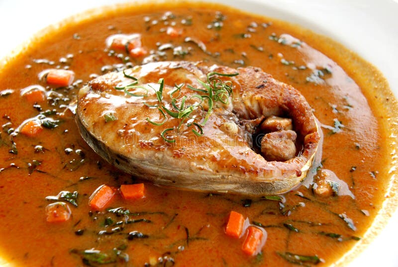 Fried King Mackerel with Red Chili Sauce Stock Image Image of