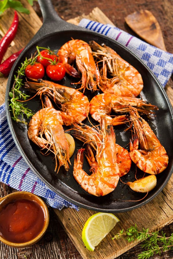 King prawns stock photo. Image of dish, lettuce, nutrition 18726722