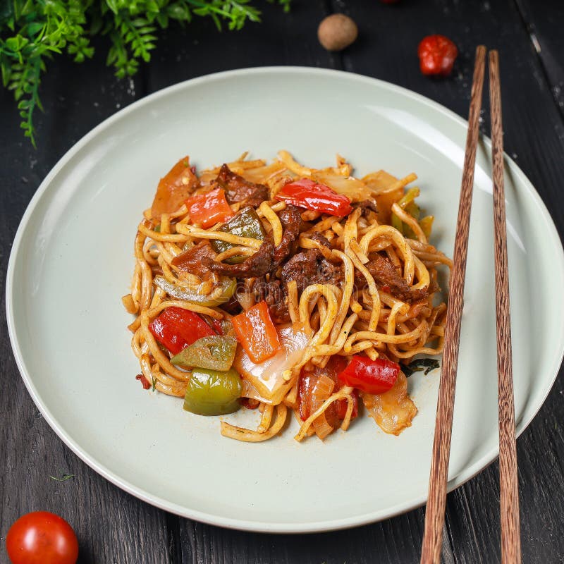 Fried Lagman with Meat and Vegetables Stock Photo - Image of soup, dish ...