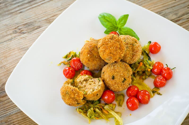 Fried Meatballs, Italian Cuisine Stock Photo Image of food