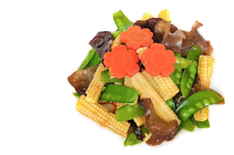 Fried mix vegetable isolated on white background with clipping p stock image Fried mix vegetable isolated on white background with clipping p stock image