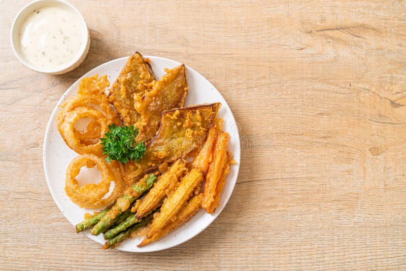 fried mixed vegetable (onions, carrot, baby corn, pumpkin) or tempura