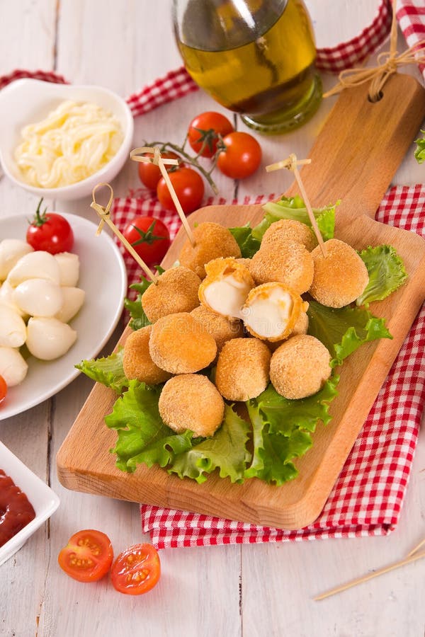 Fried Mozzarella Cheese Balls. Stock Image Image of appetizer