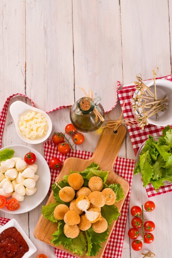 Fried Mozzarella Cheese Balls. Stock Image Image of junk, dairy 215566401