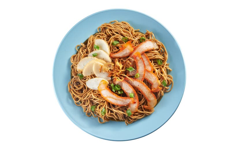 Fried Noodle Roast Pork Fish Cake Stock Photos Free & RoyaltyFree