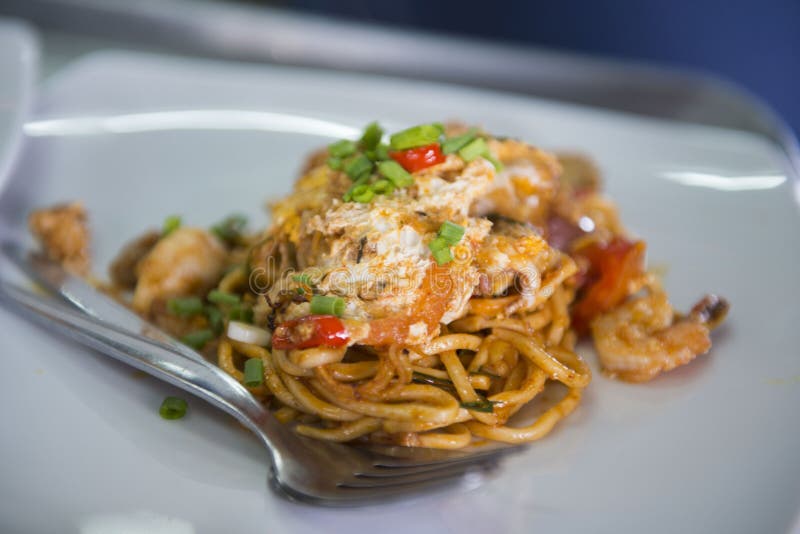 Fried Noodle with Shrimp and Egg Stock Image Image of dish, dining 84698647