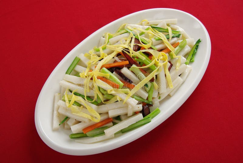 Fried noodles,rice cake