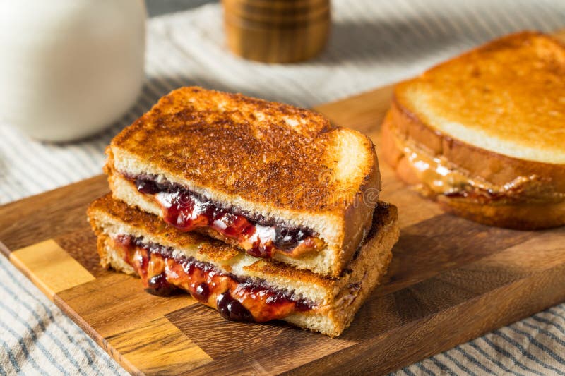 Fried Peanut Butter and Jelly Sandwich Stock Photo Image of spread