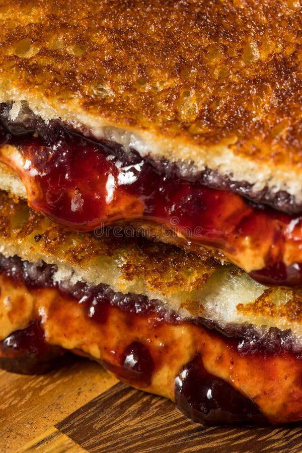 Fried Peanut Butter and Jelly Sandwich Stock Photo - Image of lunch ...