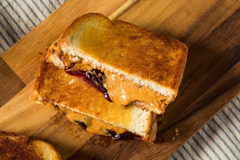 Fried Peanut Butter and Jelly Sandwich Stock Image Image of jelly