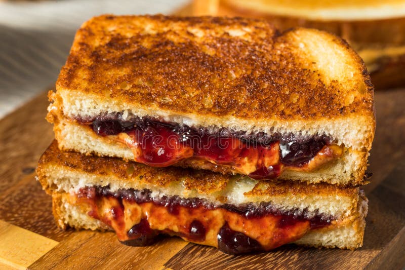 Fried Peanut Butter and Jelly Sandwich Stock Photo - Image of food ...