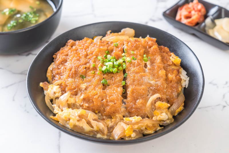 Fried Pork Cutlet Rice Bowl (Katsudon Stock Photo - Image of fried ...