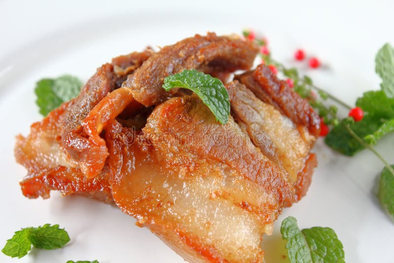 Fried Pork or Deep Fried Pork Thai Food Stock Photo Image of