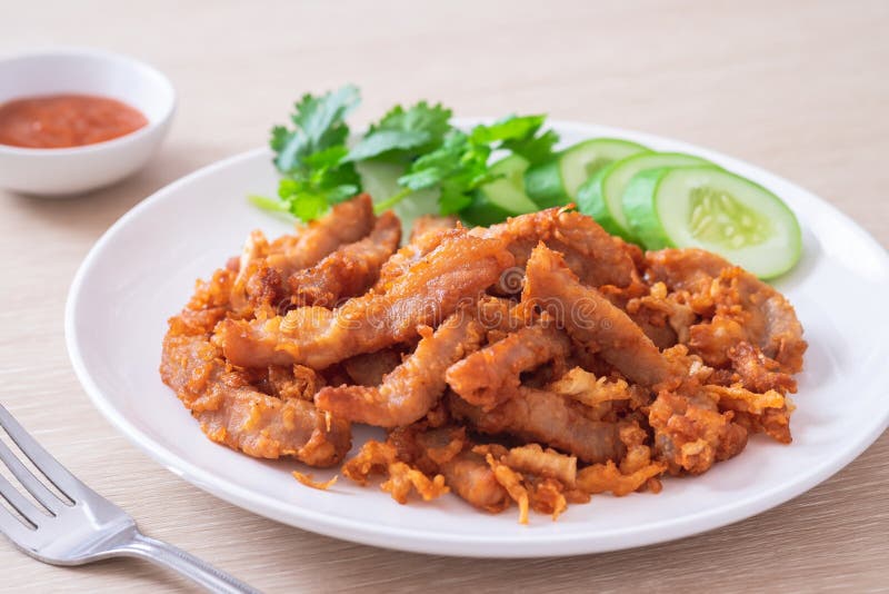 Fried Pork with Garlic and Pepper on Plate, Thai Food Stock Photo Image of cuisine, asian