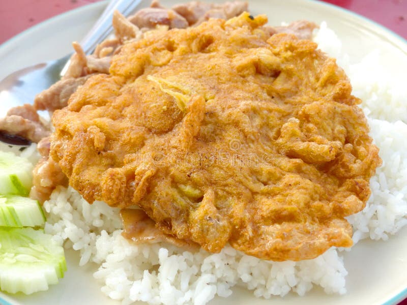Fried Pork and Omelet on Rice,Thai Menu Stock Photo Image of menu, olives 166437120