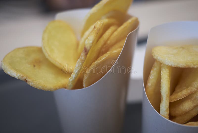 Fried potatoes cones stock photo. Image of lunch, fries 107997322