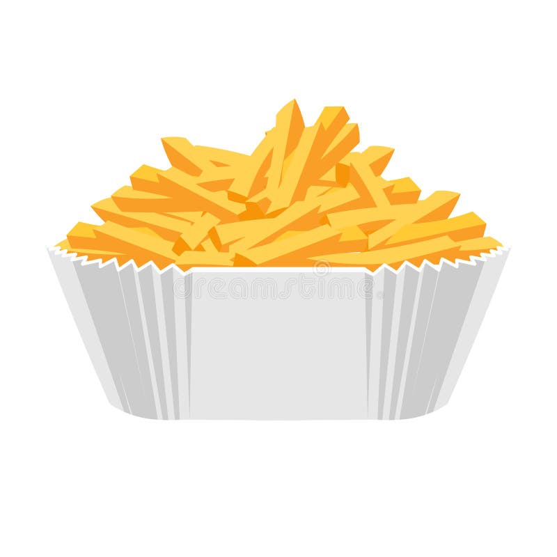 Fried Potatoes Icon. Flat Design Stock Vector Illustration of fatty
