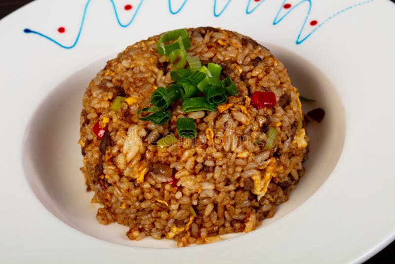 Fried rice with beef stock photo. Image of spicy, cuisine 130020356