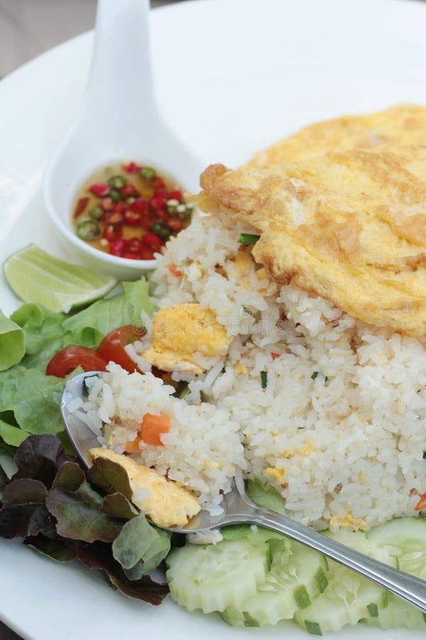 Fried Rice with Crab and Omelet Delicious. Stock Photo Image of rice