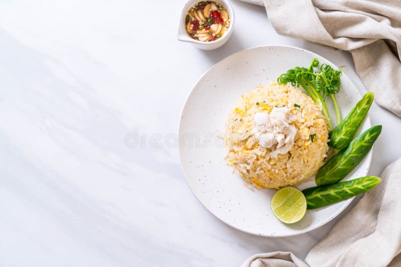 Fried rice with crab stock image. Image of rice, healthy 129131373