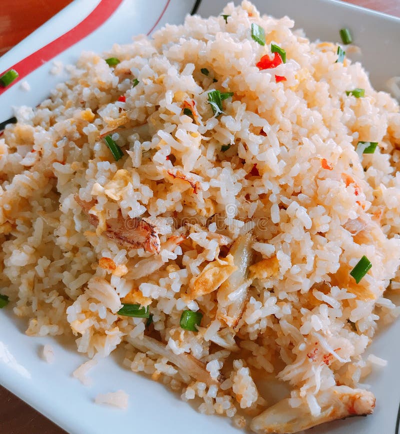 Fried rice with crabmeat. stock photo. Image of ingredient 121995782
