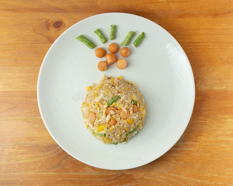 Fried Rice Egg Lentils Hot Dog. Stock Image Image of beauty, food 170776429