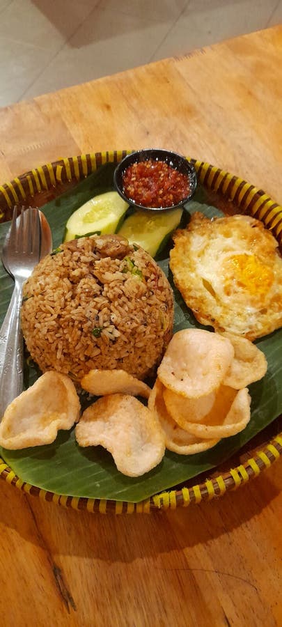 Fried Rice with En Egg, Indonesian Food Stock Photo - Image of rice
