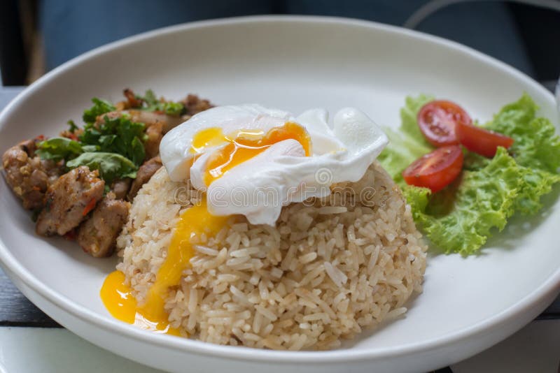 Fried Rice with Pork and Eggs. Stock Image Image of mince, cuisine