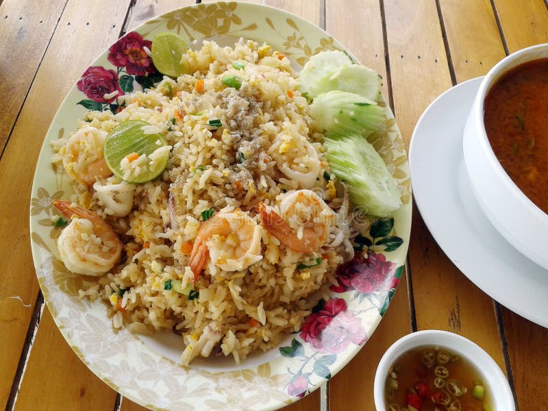 Fried rice seafood stock image. Image of seafood, fine - 86244595